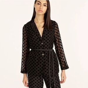 J Crew Collection Long Parke blazer in velvet dot 18 NWT $225